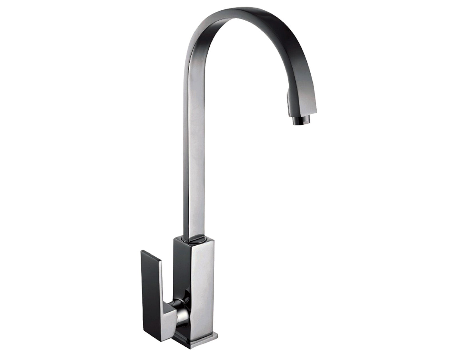 Miscelatore Lavello Cucina Lavatoio Con Bocca Girevole Duemmeggi Square Appoggio Monoforo Monocomando 1 Leva Manopola 1 Foro Materiale Ottone Finitura Cromata Made in Italy Garanzia 5 Anni