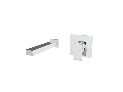Batteria Lavabo Ad Incasso Duemmeggi Square Senza Piastra 190 mm 2 Fori a Muro Parete Senza Piletta di Scarico Monocomando 1 Leva Materiale Ottone Finitura Cromata Made in Italy Garanzia 5 Anni