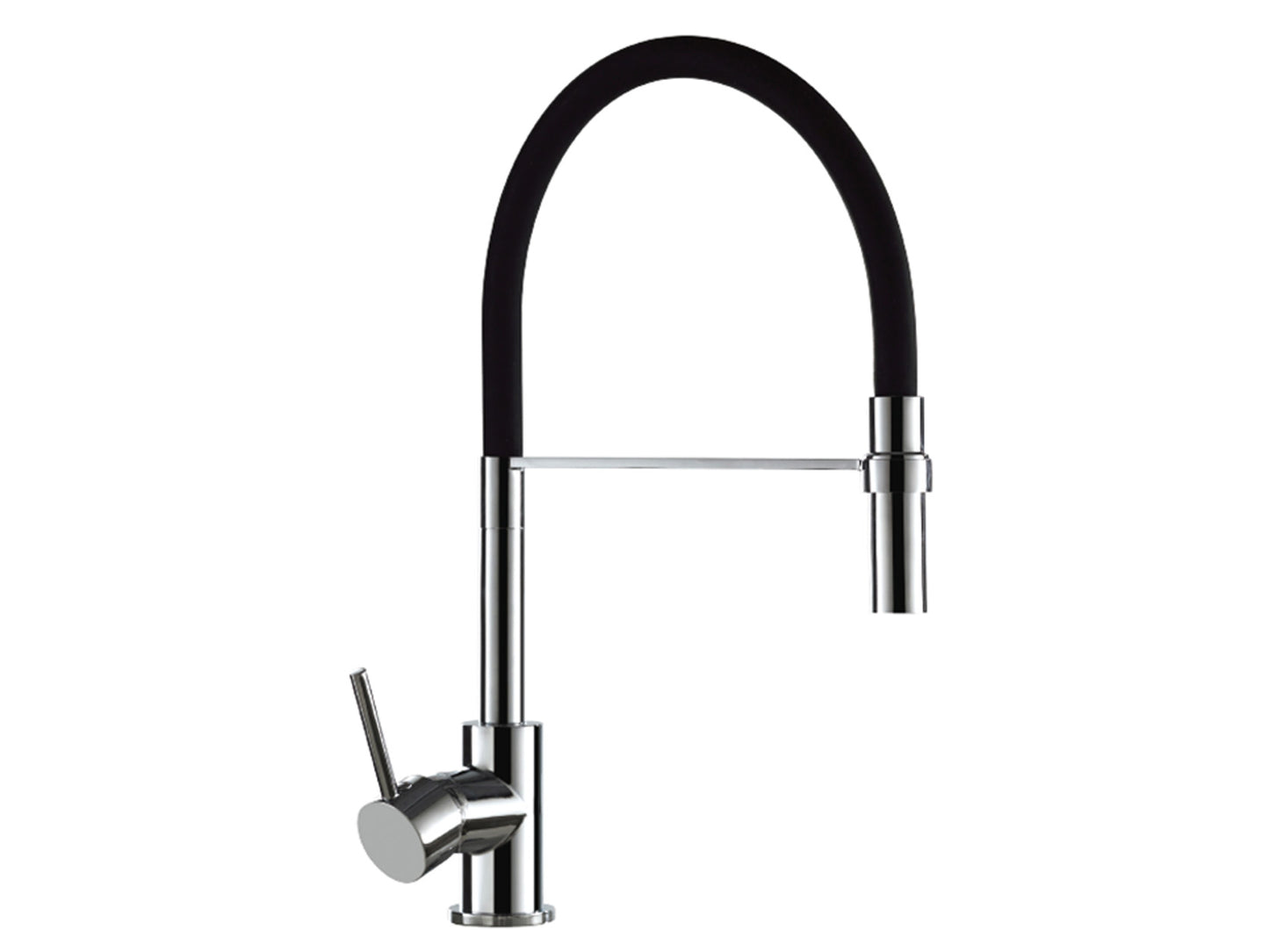 Miscelatore Lavello Lavatoio Monocomando 1 Leva Laterale Con Tubo Flessibile Molla Duemmeggi Cucina Sydney Installazione Appoggio Monoforo 1 Foro Stile Moderno Materiale Ottone Finitura Cromata e Nera Made in Italy Garanzia 5 Anni