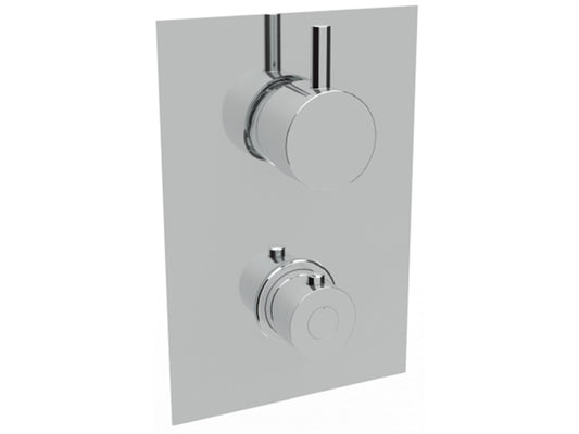 Miscelatore Per Doccia Ad Incasso Con Deviatore Termostatico A 2-5 Uscite Duemmeggi Termostatici Minimal Tondo Ottone Finitura Cromata