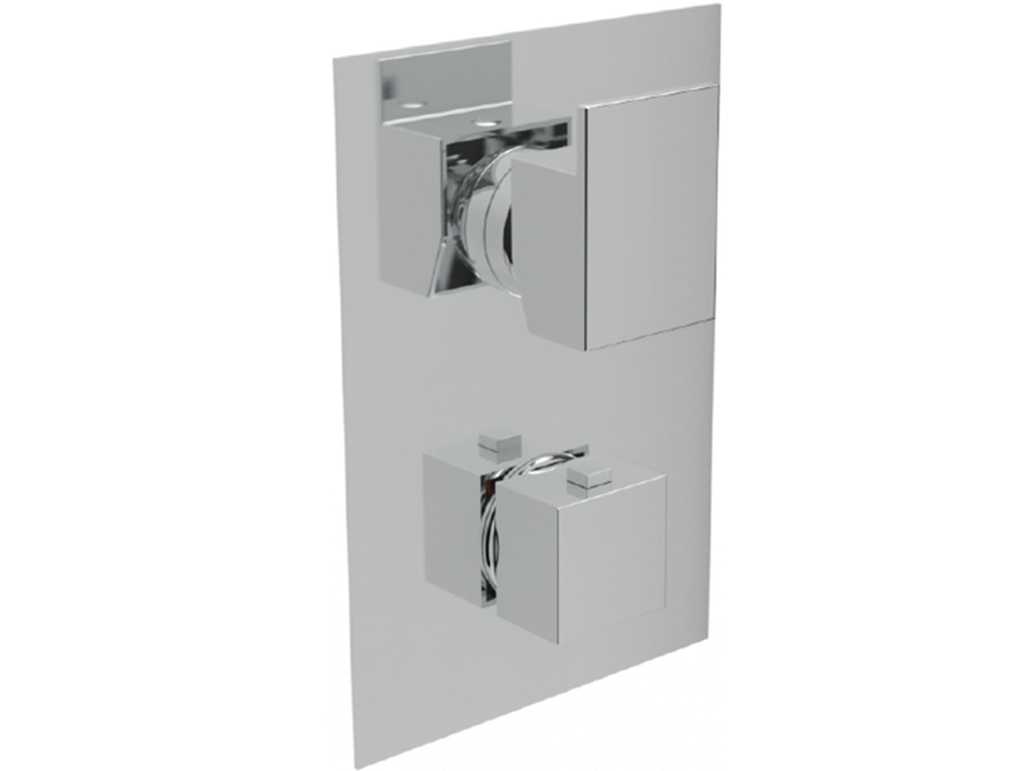 Miscelatore Doccia Incasso Con Deviatore Termostatico A 2-5 Uscite Duemmeggi Termostatici Minimal Quadro Installazione Muro Parete 1 Leva Manopola Monocomando 2 Fori Stile Moderno Con Piastra Materiale Ottone Finitura Cromata Made in Italy Garanzia 5 Anni