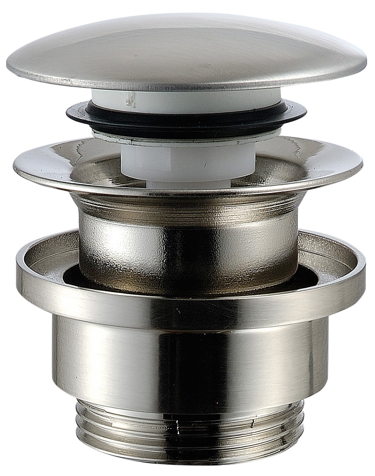 Rubinetterie Treemme 40MM Piletta di Scarico Click Clack Universale Con Inserto Per Sempre Aperto Rubinetterie Materiale Acciaio Finitura Acciaio Spazzolato Opaco Inox