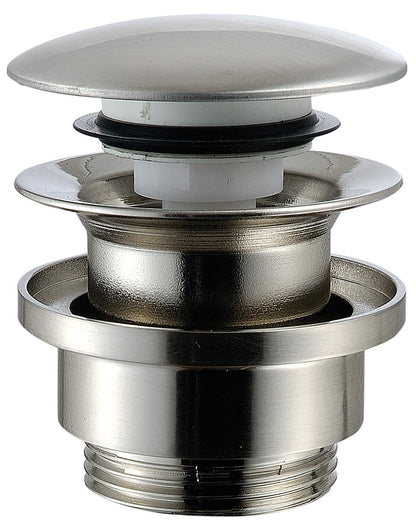 Rubinetterie Treemme 40MM Piletta di Scarico Click Clack Universale Con Inserto Per Sempre Aperto Rubinetterie Materiale Acciaio Finitura Acciaio Spazzolato Opaco Inox