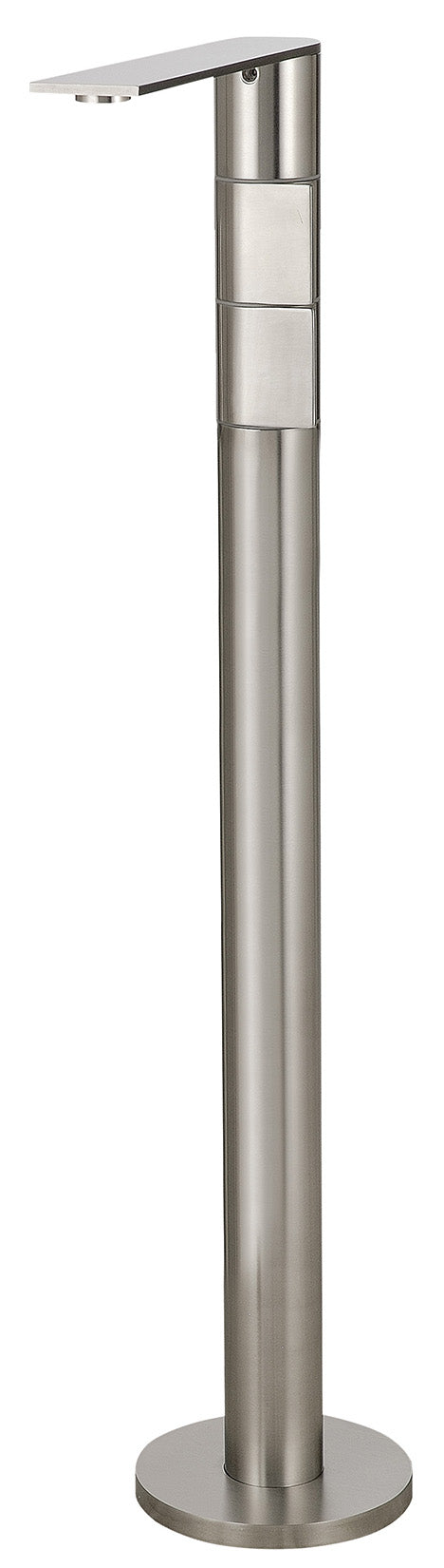 Rubinetterie Treemme 3M 5mm RWIT 2582 IS 50 + RWIT 4A62 ZZ 50 Miscelatore Monoforo Lavabo Da Terra 1066 mm Con Areatore Orientabile Senza Piletta Di Scarico 2 Leve Stile Moderno Acciaio INOX Spazzolato Parte Interna Incasso Esterna Incluse