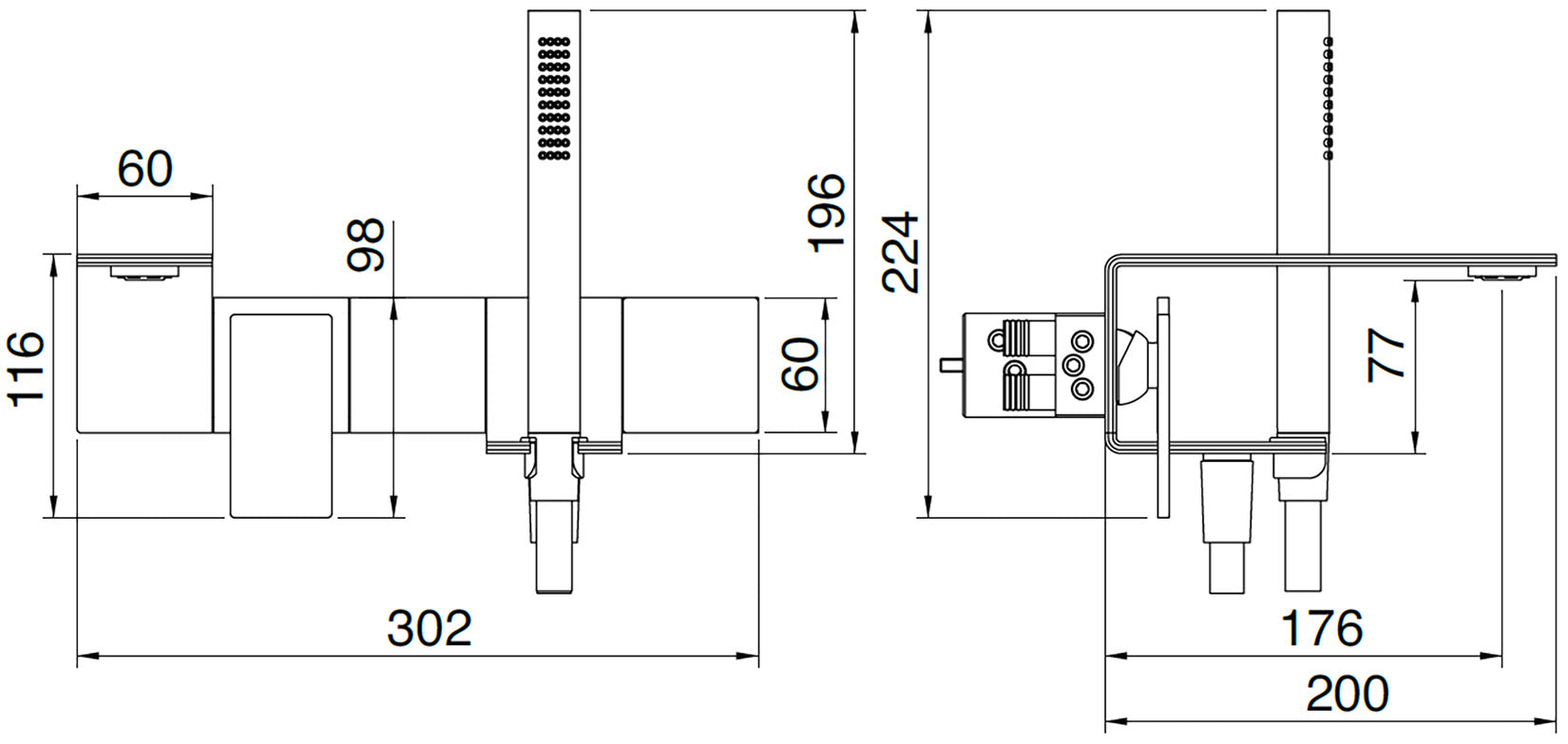 Rubinetterie Treemme 3M 5MM RWIT 2805 IS 12 Miscelatore Monocomando Vasca / Doccia Incasso A Parete 1 Leva 4 Fori Con Piastra e Doccetta In Inox Stile Moderno Materiale Acciaio INOX Finitura Acciaio Spazzolato Parte Interna Incasso Esterna Incluse
