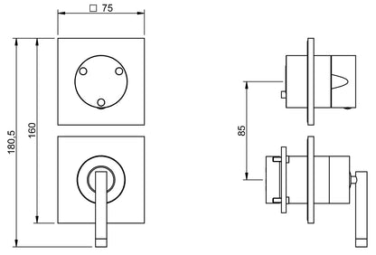Miscelatore Monocomando Doccia Con Deviatore A 3 Uscite Rubinetterie Treemme Arche' Materiale Ottone Finitura Cromata