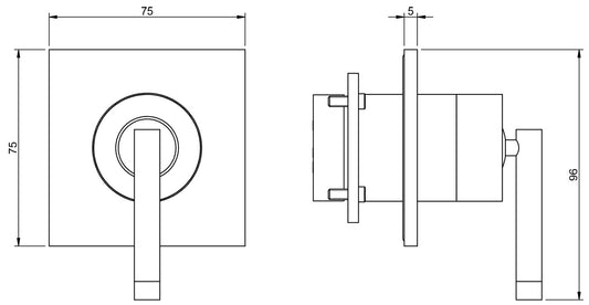 Miscelatore Monocomando Doccia Incasso Rubinetterie Treemme Arche' Materiale Ottone Finitura Cromata