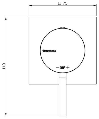 Rubinetterie Treemme Arché Miscelatore Doccia Termostatico Incasso COAX A Muro Parte Interna Esterna Materiale Ottone Finitura Cromata Monoforo 1 Foro 1 Via Monocomando 1 Leva Stile Moderno