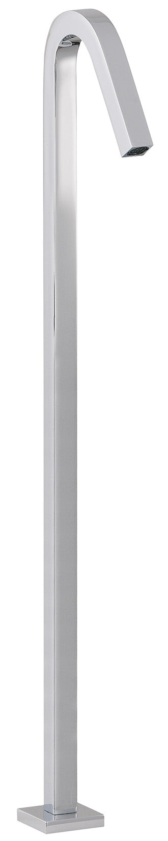 Rubinetterie Treemme 3M Electronic Washbasin Tap RWAA 7382 CC 75 Bocca Lavabo Da Terra a Pavimento Getto Erogazione Uscita Acqua 1070 mm Ottone Cromato Forma Quadra Stile Moderno Monoforo Lunghezza 205 mm Altezza 1244 mm Portata Acqua 5 Litri Al Minuto