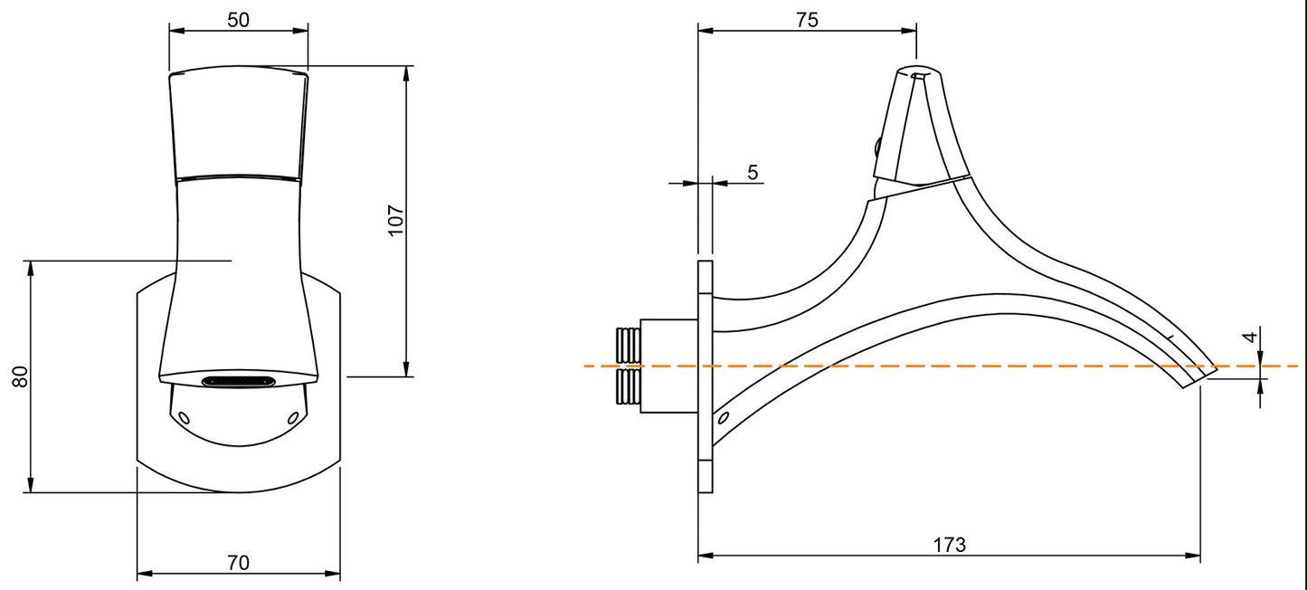 Miscelatore Monocomando Lavabo Incasso 173 mm Parete Rubinetterie Treemme Hedo' Materiale Ottone Finitura Cromata