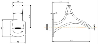 Miscelatore Monocomando Lavabo Incasso 173 mm Parete Rubinetterie Treemme Hedo' Materiale Ottone Finitura Cromata