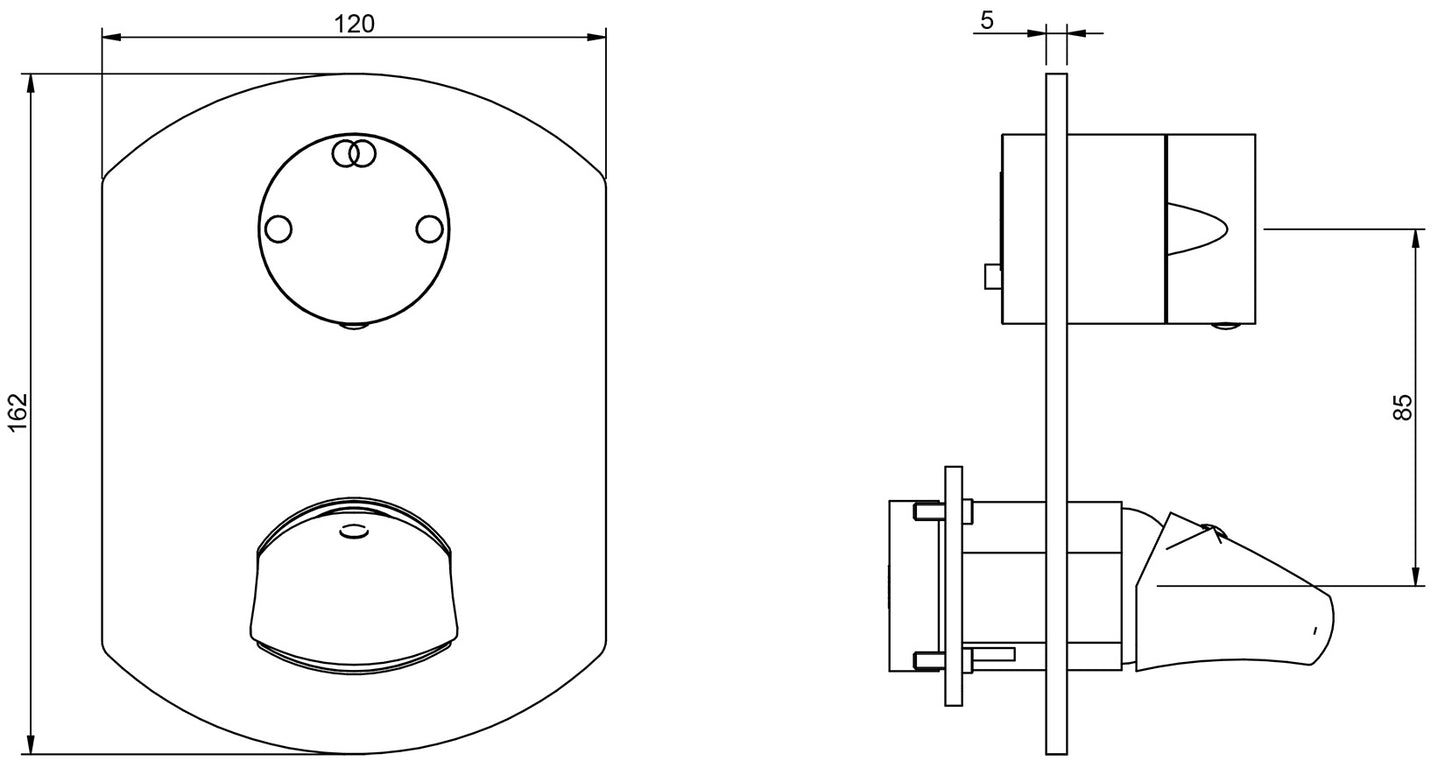 Miscelatore Monocomando Doccia Incasso Con Deviatore 2 Uscite Rubinetterie Treemme Hedo' Materiale Ottone Finitura Cromata