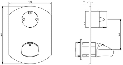 Miscelatore Monocomando Doccia Incasso Con Deviatore 2 Uscite Rubinetterie Treemme Hedo' Materiale Ottone Finitura Cromata