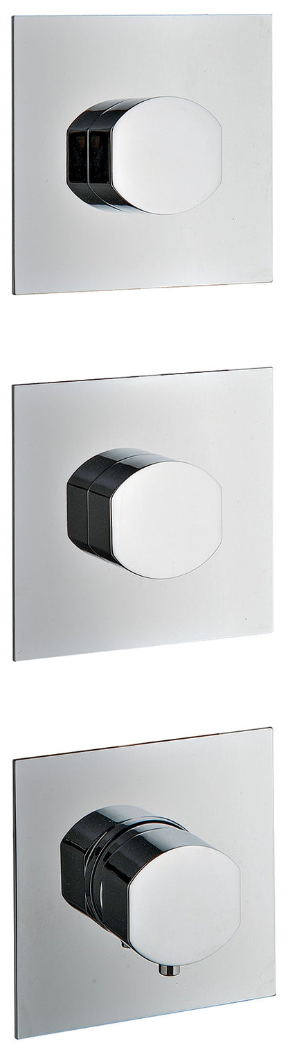 Rubinetterie Treemme Hedò Miscelatore Doccia Termostatico Incasso A Muro 2 Uscite Parte Interna e Esterna Inclusa Materiale Ottone Finitura Cromata 3 Fori Monocomando 1 Leva Stile Moderno Senza Piastra