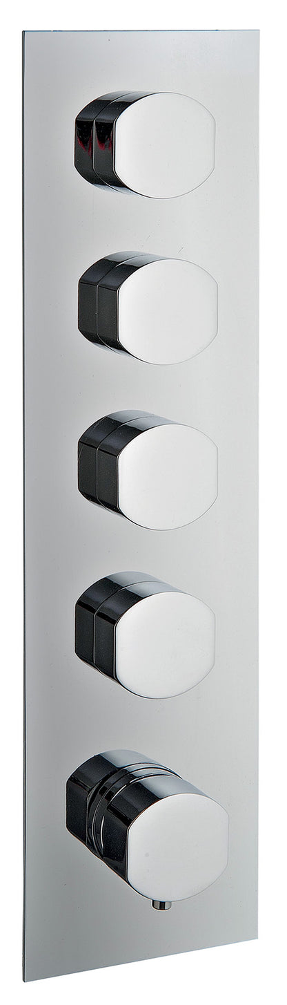 Rubinetterie Treemme Hedò Miscelatore Doccia Termostatico Incasso A Muro 4 Uscite Parte Interna e Esterna Inclusa Materiale Ottone Finitura Cromata 5 Fori Monocomando 1 Leva Stile Moderno Con Piastra