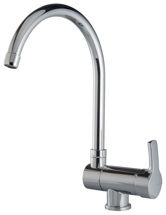 Rubinetterie Treemme 3M Contract Kitchen S IT 1244 CC LG ZZ Miscelatore Monocomando Appoggio Lavello Cucina Sotto Finestra Si Abbassa Girevole Pieghevole Monoforo Stile Moderno Materiale Ottone Finitura Cromata