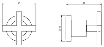 Rubinetterie Treemme Line Rubinetto D'Arresto 1/2" Materiale Ottone Finitura Cromata