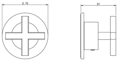 Rubinetterie Treemme Line Rubinetto D'Arresto Deviatore Incasso 2 Uscite Materiale Ottone Finitura Cromata