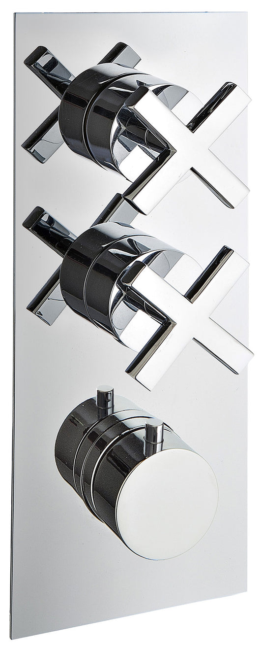 Rubinetterie Treemme Line Miscelatore Doccia Termostatico Incasso 2 Uscite Materiale Ottone Finitura Cromata