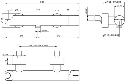 Gruppo Esterno Doccia Senza Set Doccia Rubinetterie Treemme Nanotech Materiale Ottone Finitura Cromata