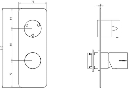 Miscelatore Monocomando Doccia Incasso Con Deviatore 3 Uscite Rubinetterie Treemme Nanotech Materiale Ottone Finitura Cromata