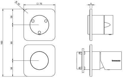 Miscelatore Monocomando Doccia Incasso Con Deviatore 3 Uscite Senza Piastra Rubinetterie Treemme Nanotech Materiale Ottone Finitura Cromata