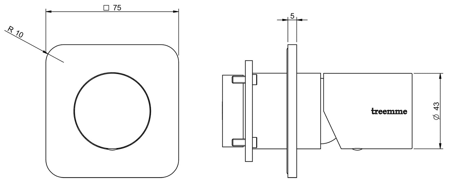 Miscelatore Monocomando Doccia Incasso Rubinetterie Treemme Nanotech Materiale Ottone Finitura Cromata