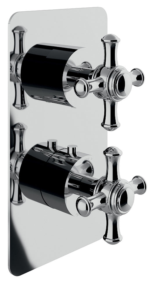 Rubinetterie Treemme 3M OLD ITALY RWIT 4487 CC OI + RWIT 7287 ZZ 30 Miscelatore Doccia Termostatico Incasso 1 Uscita Materiale Ottone Finitura Cromata