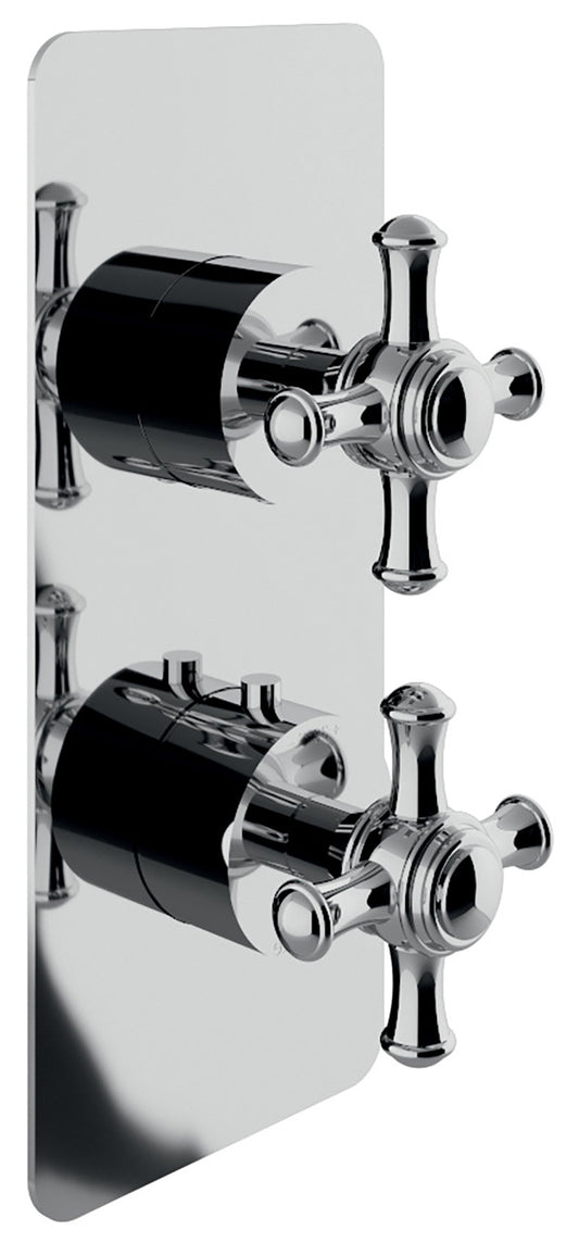 Rubinetterie Treemme 3M OLD ITALY RWIT 8A46 CC 40 + RWIT 8A46 ZZ 20 Miscelatore Doccia Termostatico Incasso Con Deviatore A 2 Uscite Materiale Ottone Finitura Cromata