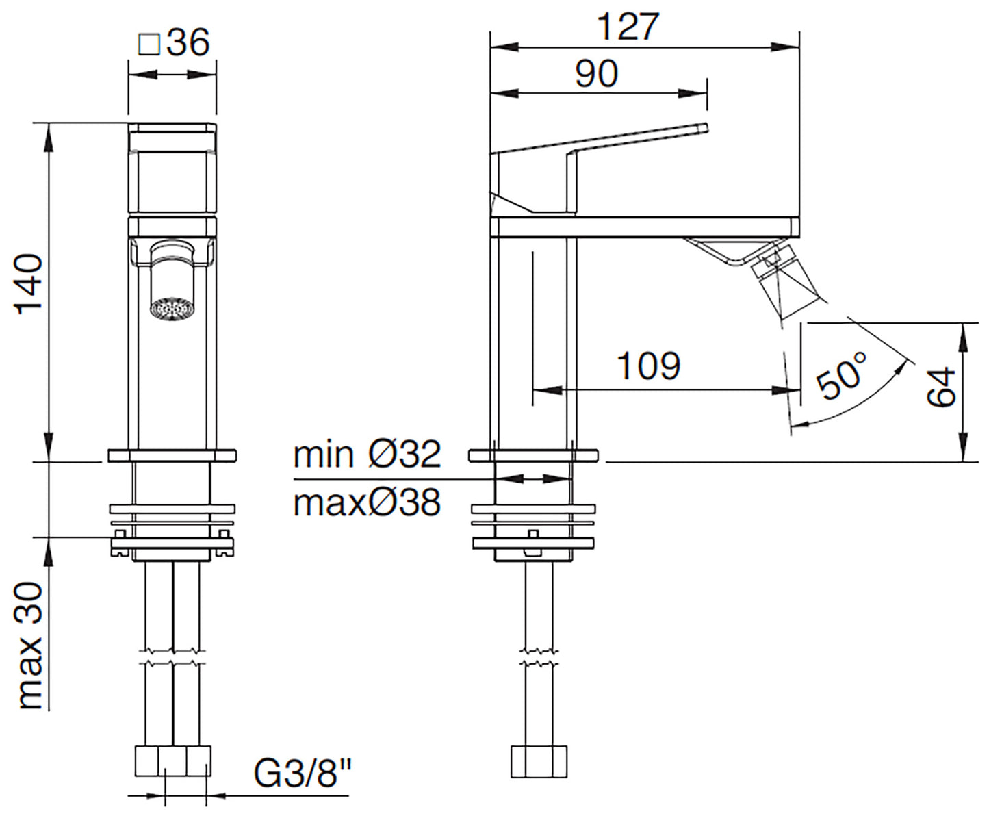 Rubinetterie Treemme 3M Pa36 IT 8B22 CC QF ZZ Miscelatore Bidet Monoforo Monocomando Appoggio 1 Leva Stile Moderno Altezza 140 mm Lunghezza 127 mm Areatore Orientabile Senza Piletta Di Scarico Materiale Ottone Finitura Cromato
