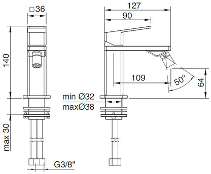 Rubinetterie Treemme 3M Pa36 IT 8B22 CC QF ZZ Miscelatore Bidet Monoforo Monocomando Appoggio 1 Leva Stile Moderno Altezza 140 mm Lunghezza 127 mm Areatore Orientabile Senza Piletta Di Scarico Materiale Ottone Finitura Cromato
