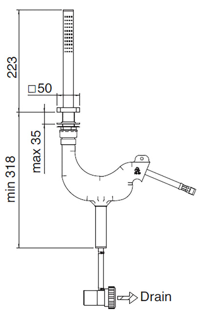 Rubinetterie Treemme 3M PA36 RWIT 8B06 CC 25 Doccetta Estraibile a Mano Bordo Vasca Ad Appoggio Forma Quadra Materiale Metallo Finitura Cromata Flessibile PVC 1,5 Metri Stile Moderno Uscita Acqua Pioggia Portata Acqua 8 Litri Al Minuto