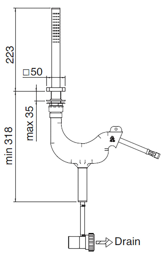 Rubinetterie Treemme 3M PA36 RWIT 8B06 CC 25 Doccetta Estraibile a Mano Bordo Vasca Ad Appoggio Forma Quadra Materiale Metallo Finitura Cromata Flessibile PVC 1,5 Metri Stile Moderno Uscita Acqua Pioggia Portata Acqua 8 Litri Al Minuto