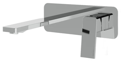 Rubinetterie Treemme 3M PA36 RWIT 8BA5 CC 01 + RWIT 51A5 ZZ 01 Miscelatore Lavabo 182 mm Monocomando Incasso a Parete Con Piastra Staffa Cartongesso 1 Leva a Destra 2 Fori Stile Moderno Lunghezza 198 mm Ottone Cromato Parte Interna Esterna Incluse