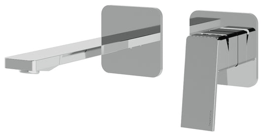 Rubinetterie Treemme 3M PA36 RWIT 8BC5 CC 01 + RWIT 51A5 ZZ 01 Miscelatore Lavabo 185 mm Monocomando Incasso a Parete Senza Piastra Staffa Cartongesso 1 Leva a Destra 2 Fori Stile Moderno Lunghezza 202 mm Ottone Cromato Parte Interna Esterna Incluse