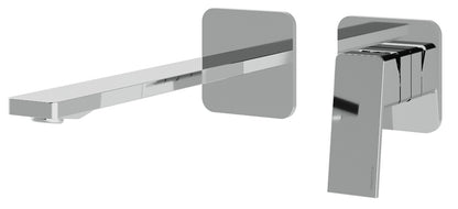 Rubinetterie Treemme 3M PA36 RWIT 8BC6 CC 01 + RWIT 51A5 ZZ 01 Miscelatore Lavabo 235 mm Monocomando Incasso a Parete Senza Piastra Staffa Cartongesso 1 Leva a Destra 2 Fori Stile Moderno Lunghezza 252 mm Ottone Cromato Parte Interna Esterna Incluse