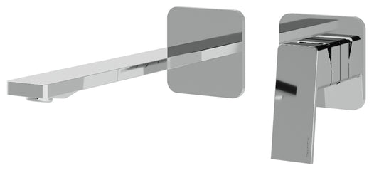 Rubinetterie Treemme 3M PA36 RWIT 8BC6 CC 01 + RWIT 51A5 ZZ 01 Miscelatore Lavabo 235 mm Monocomando Incasso a Parete Senza Piastra Staffa Cartongesso 1 Leva a Destra 2 Fori Stile Moderno Lunghezza 252 mm Ottone Cromato Parte Interna Esterna Incluse