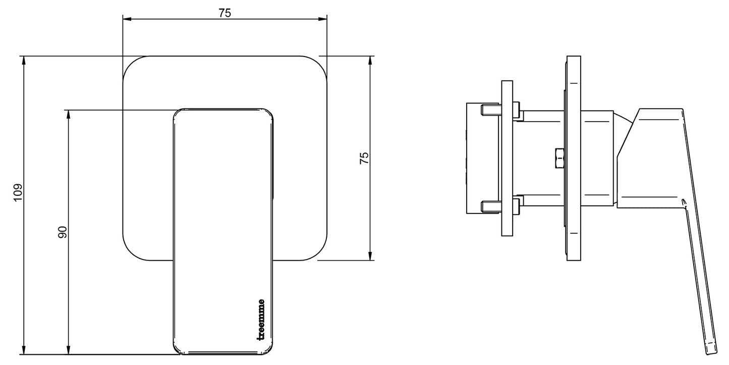 Rubinetterie Treemme 3M PA36 RWIT 8BC8 CC 01 + RWIT 51A8 ZZ 03 Miscelatore Monocomando Remoto Lavabo Doccia Incasso Muro Meccanico 1 Uscita Monoforo 1 Manopola Staffa Cartongesso Materiale Ottone Finitura Cromata Parte Interna Esterna Incluse