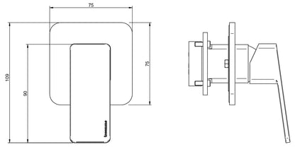 Rubinetterie Treemme 3M PA36 RWIT 8BC8 CC 01 + RWIT 51A8 ZZ 03 Miscelatore Monocomando Remoto Lavabo Doccia Incasso Muro Meccanico 1 Uscita Monoforo 1 Manopola Staffa Cartongesso Materiale Ottone Finitura Cromata Parte Interna Esterna Incluse