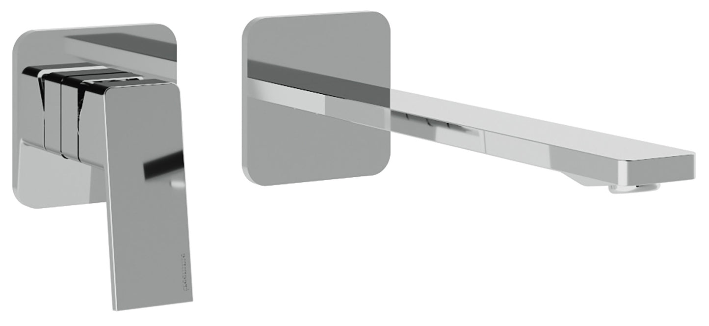 Rubinetterie Treemme 3M PA36 RWIT 8BC9 CC 01 + RWIT 51A5 ZZ 01 Miscelatore Lavabo 235 mm Monocomando Incasso a Parete Senza Piastra Staffa Cartongesso 1 Leva a Sinistra 2 Fori Stile Moderno Lunghezza 252 mm Ottone Cromato Parte Interna Esterna Incluse