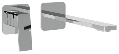 Rubinetterie Treemme 3M PA36 RWIT 8BC9 CC 01 + RWIT 51A5 ZZ 01 Miscelatore Lavabo 235 mm Monocomando Incasso a Parete Senza Piastra Staffa Cartongesso 1 Leva a Sinistra 2 Fori Stile Moderno Lunghezza 252 mm Ottone Cromato Parte Interna Esterna Incluse