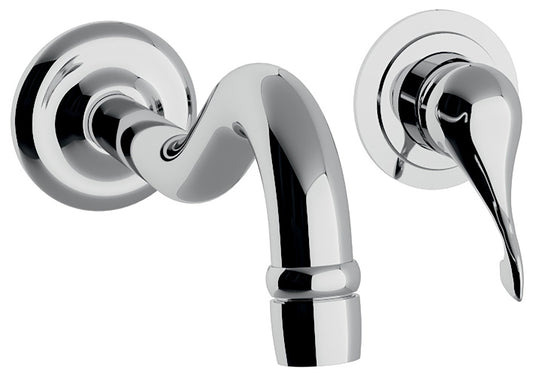 Rubinetterie Treemme PICCADILLY RWIT 21C5 CC PY + RWIT 51A5 ZZ 01 Miscelatore Monocomando Lavabo Incasso 227 mm Senza Piastra Materiale Ottone Finitura Cromata