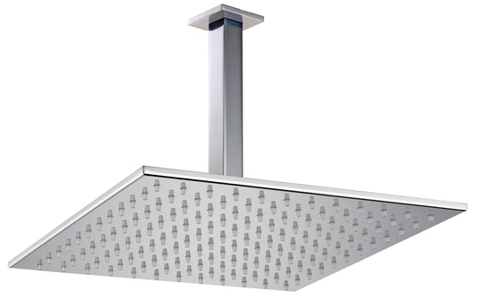 Rubinetterie Treemme Q30 Soffione Doccia A Soffitto Quadro In Metallo 300x300 mm Anticalcare Con Braccio Doccia 256 mm Materiale Ottone Finitura Cromata