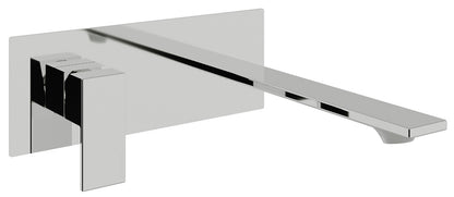 Rubinetterie Treemme Q30 Rubinetto Lavabo 180 Incasso A Muro Con Piastra Monocomando 1 Leva Parte Interna Esterna 2 Fori Materiale Ottone Finitura Cromato Stile Moderno Lunghezza 200 mm