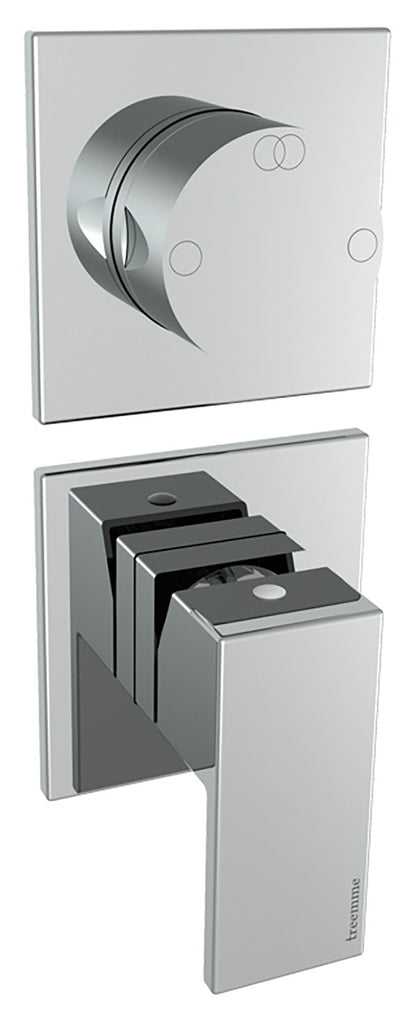 Rubinetterie Treemme Q30 Miscelatore Monocomando Doccia Incasso Con Deviatore 2 Uscite Senza Piastra Materiale Ottone Finitura Cromata