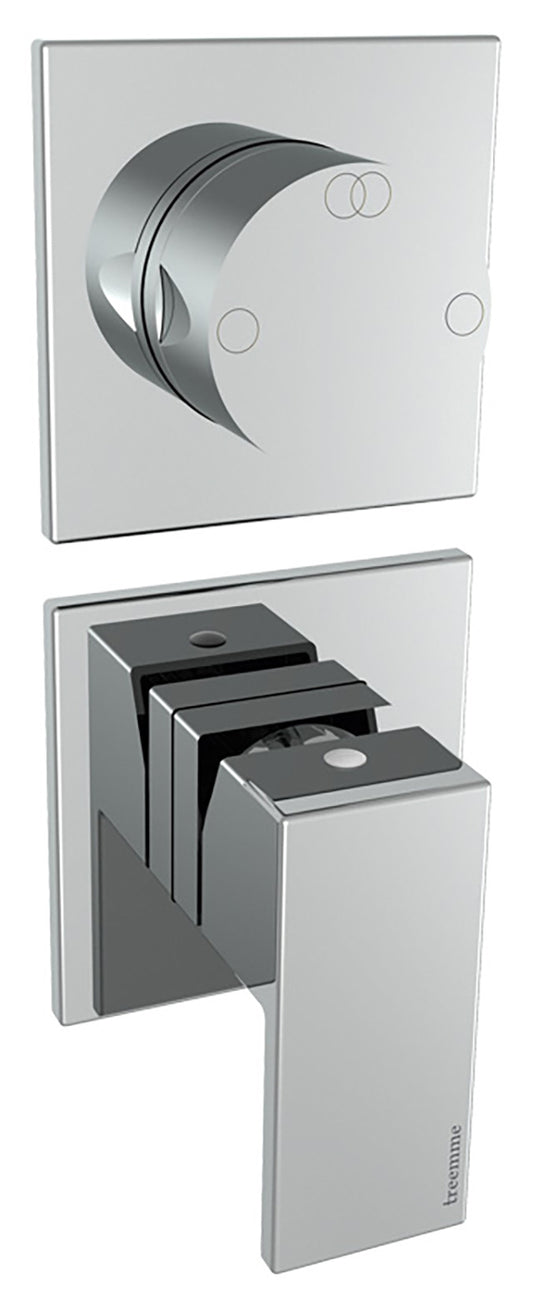 Rubinetterie Treemme Q30 Miscelatore Monocomando Doccia Incasso Con Deviatore 2 Uscite Senza Piastra Materiale Ottone Finitura Cromata
