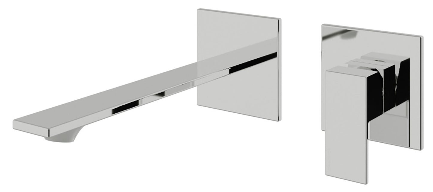 Rubinetterie Treemme Q30 Miscelatore Monocomando Lavabo Incasso 185 mm Parete Senza Piastra Materiale Ottone Finitura Cromata