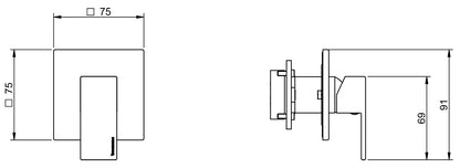 Rubinetterie Treemme Q30 Miscelatore Monocomando Remoto Lavabo Incasso Muro 1 Leva Parte Interna Esterna Incluse Monoforo Materiale Ottone Finitura Cromato Stile Moderno
