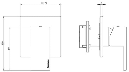 Rubinetterie Treemme Q30 Miscelatore Monocomando Doccia Incasso Senza Piastra Materiale Ottone Finitura Cromata