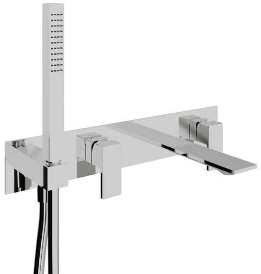 Rubinetterie Treemme Q30 Miscelatore Monocomando Vasca / Doccia Incasso Parete Con Doccetta In Metallo Materiale Ottone Finitura Cromata